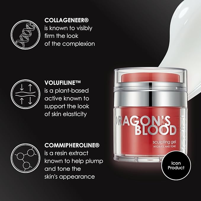 Rodial Dragon's Blood Sculpting Gel 1.7 fl oz - Rejuvenating, Ultra-Hydrating Face Cream - Refreshing Gel/Cream Formula - Triple Action Collagen Formula for a Firmer, Tighter and Smoother Skin Look-GlimoraGlow