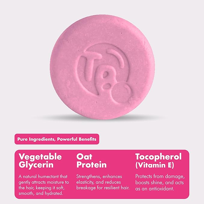 Hydrolyzed Oat Protein + Squalane Shampoo Bar for Girls - 4.5oz - For all Hair Types - Gentle on sensitive Eyes & Scalp - Natural, Tear-Free, Sulfate & Paraben-Free - Made in USA - 4.5oz-GlimoraGlow