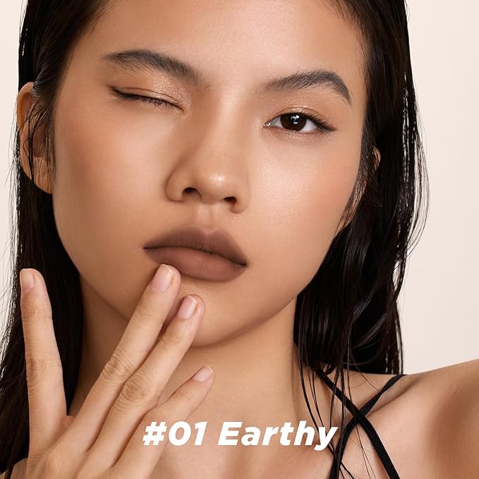 ITY Velvet Matte Finish Lip Stain-Mousse Textured Lip Clay, Nude Shade, Conceals Lip Lines, Rich Pigment Lip Tint Lipsticks, 0.14 oz (4g) in Earthy-GlimoraGlow