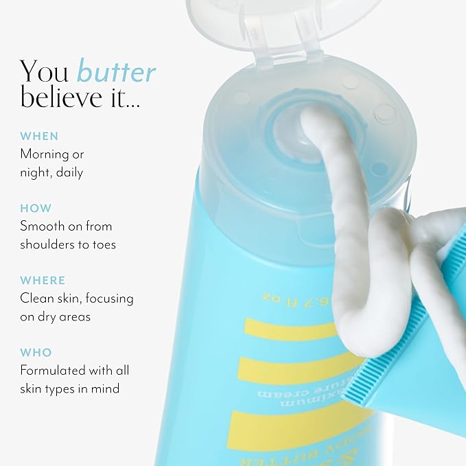 Bliss Body Butter - Lemon and Sage Body Butter - Maximum Moisture Cream - 32 Fl Oz - Body Lotion for Dry Skin - Long-Lasting Moisturizer for Women & Men - Vegan & Cruelty-Free-GlimoraGlow