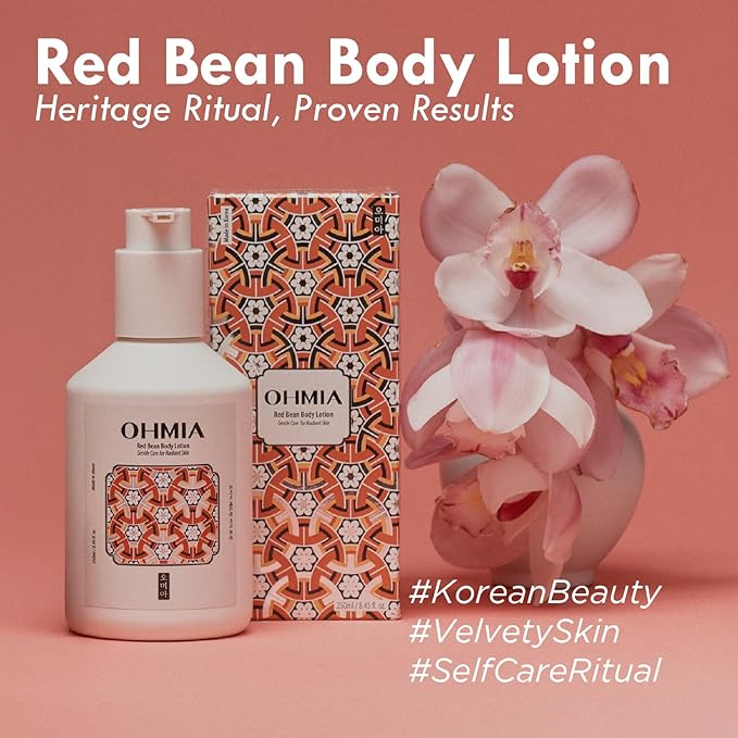 Korean Red Bean Body Lotion for Women - 24-Hour Hydrating Moisturizer for Dry Skin with Peptides & Hyaluronic Acid for Smooth Sensitive Skin - Vegan & Cruelty-Free - 8.45 fl oz-GlimoraGlow
