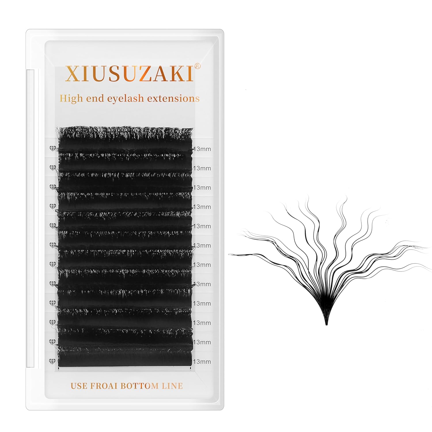 Lash Extensions Wool Curly Eyelash Extensions 0.07mm Thickness C Curl Mix 8-15mm Easy Fan Lashes Premade Fans Volume Lashes Matte Black Crisscross(Wool Curly,0.07-C,8-15mm)-GlimoraGlow