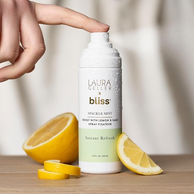 LAURA GELLER NEW YORK x Bliss Spackle Mist Boost with Lemon & Sage - Long-Lasting Dewy Skin Makeup Setting Spray - Brighten and Soothe Dull Skin-GlimoraGlow