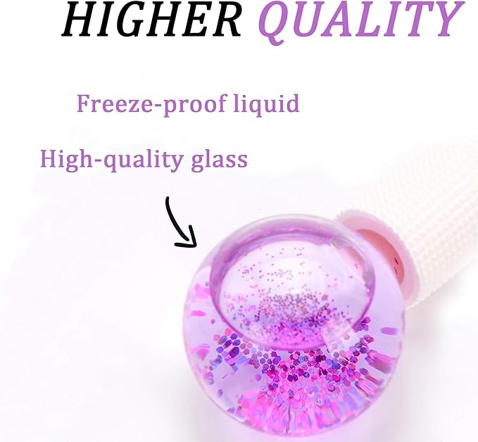 ICE Beauty Balls for Facial, 2PCS Purple Facial Roller for Cold Facial Massage Face Roller Balls with Anti-Freeze Liquid to Reduce Puffiness, Pores, Wrinkles…-GlimoraGlow