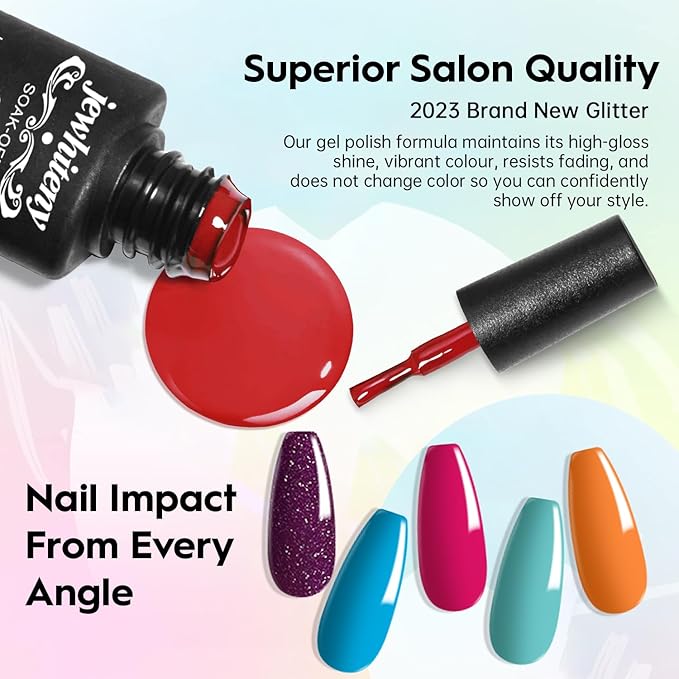 JEWHITENY 14 Colors Poly Gel Nail Kit 27 Colors Gel Nail Polish Kit With U V Light All In One Nail Art Starter Kit Suitable For All Seasons-GlimoraGlow