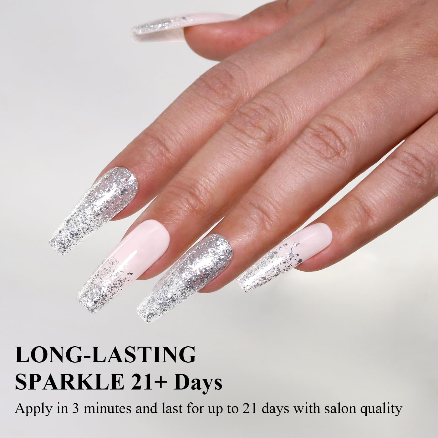 Imtiti Glitter Gel Nail Polish, Silver Glitter Gel Polish Diamond Shimmer Sparkle Soak Off UV LED Autumn Winter Manicure 10ML-GlimoraGlow