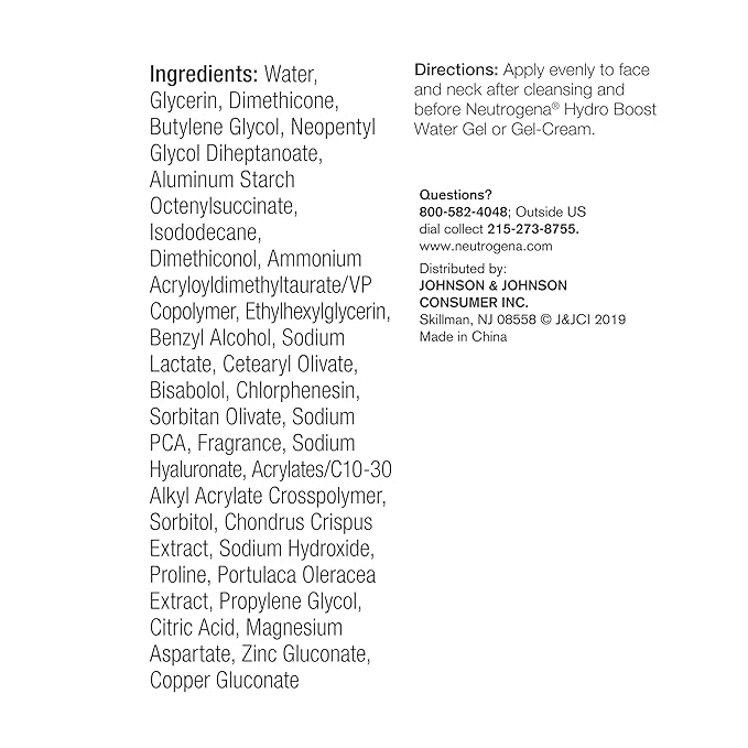 Neutrogena Hydro Boost Hydrating Hyaluronic Acid Serum, Hydrating Face Moisturizer For Dry Skin, Oil-Free Non-Comedogenic Moisturizer, 1 FL OZ-GlimoraGlow