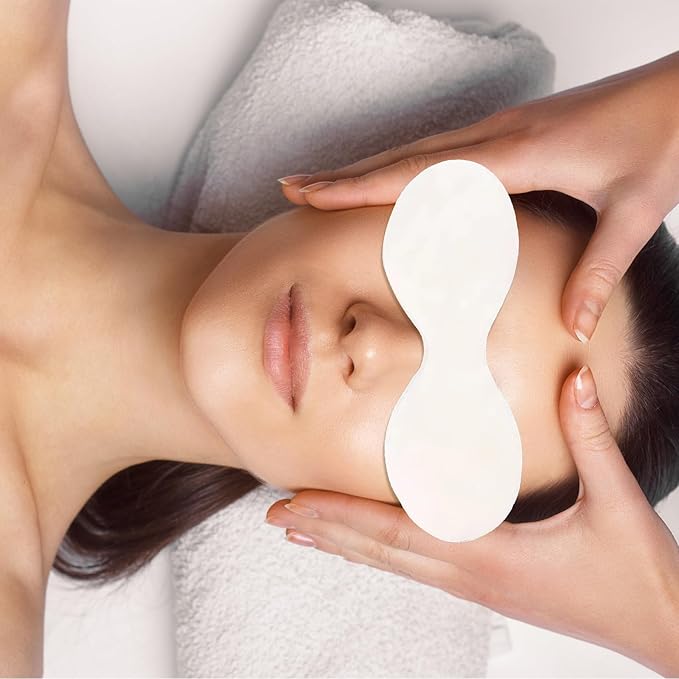 100 Sheets Disposable Eye Mask Paper,Non Woven Eye Care Cotton,Eye Pads for Facials,Patches Paper Eye Covers,DIY Clear Eye Mask Paper Beauty Sheets for Makeup Skincare Spa Wrap Moisture Retention-GlimoraGlow