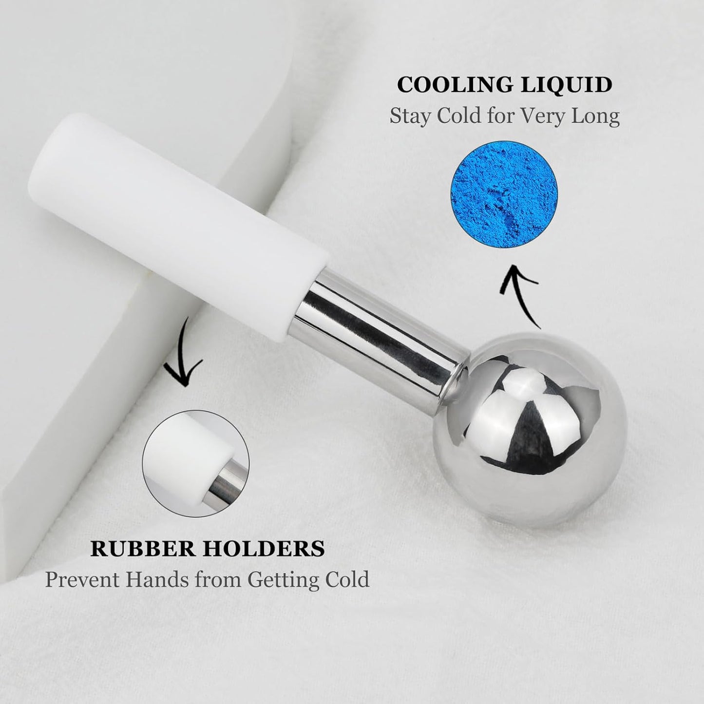 Ice Globes for Face & Eyes - Unbreakless Stainless Steel Cryo Sticks Facial Massage Tools Cold Therapy Cooling Globes to Reduce Puffiness, Wrinkles, Dark Circles Spa & Esthetician Supplies-GlimoraGlow