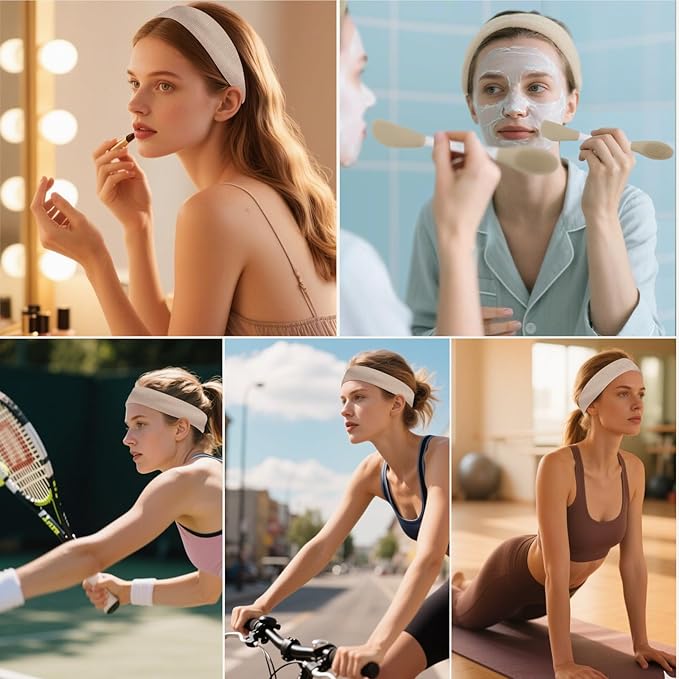 Real Perfection Gua Sha Facial Tools Face Roller for Wrinkles Jade Roller and Gua Sha Set, Scrubber Pore Brush Headband Skin Care Tools for Travel Skincare Routine Massaging Reducing Puffiness - Green-GlimoraGlow