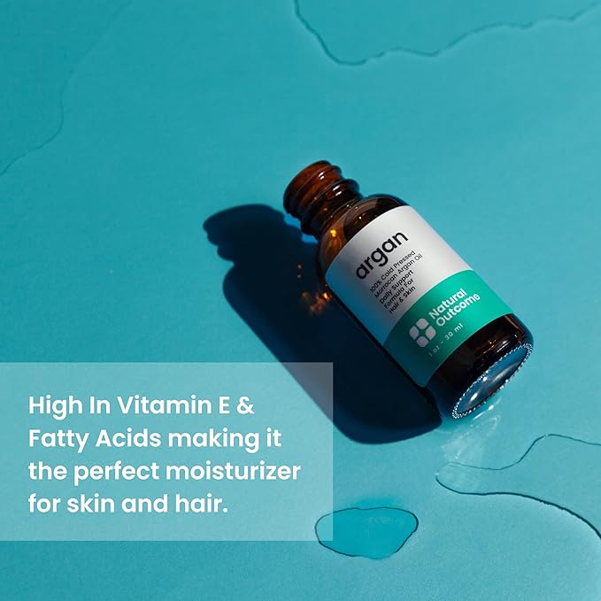 Argan Oil 100% Pure Moroccan Cold-Pressed Face, Body and Hair Lightweight Oil for Moisturizing, Hydrating & Skin Nourishment, 1 oz-GlimoraGlow