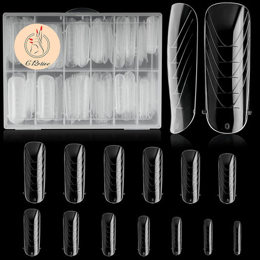 130Pcs Dual Nail Forms,Flat Oval Extension Poly nail gel Nail Forms Full Cover Reusable Nail Molds 13 Sizes for Solid Nail Gel Glue Nail Art Design Salon&DIY-GlimoraGlow