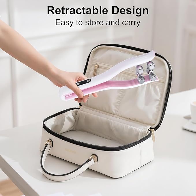 2025 Multi-Functional Face Lifting Device, V Roller Face Lift, Tightening, Skin Care, Double-Sided Roller Design, Type-C Fast Charging, Portable Beauty Device with 3 Adjustable Settings (White)-GlimoraGlow