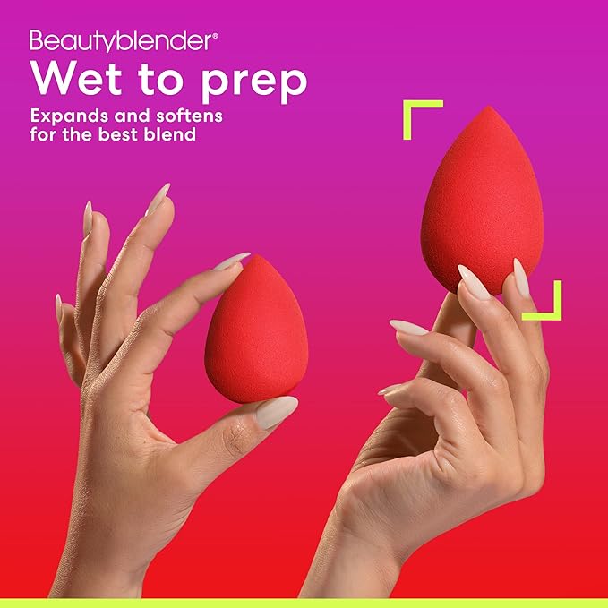 Beautyblender® | Ruby Beauty Blender Makeup Sponge, Super-Soft Foam Easily Blends Foundations, Powders & Creams, Made in USA, Reusable, Washable, Streak Free Application, Vegan, Cruelty Free-GlimoraGlow
