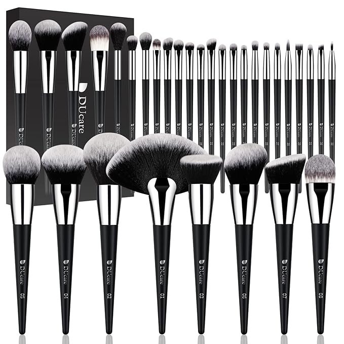 DUcare Makeup Brushes Set Professional 32Pcs Make up Brushes Premium Synthetic Kabuki Foundation Blending Face Powder Blush Concealers Eye Shadows-GlimoraGlow