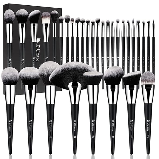 DUcare Makeup Brushes Set Professional 32Pcs Make up Brushes Premium Synthetic Kabuki Foundation Blending Face Powder Blush Concealers Eye Shadows-GlimoraGlow