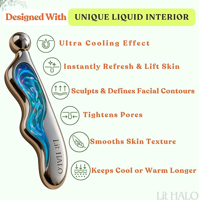 4-in-1 Gua Sha Massager: Stainless Steel Cryo Gua Sha Facial Tools for Face, Neck, Body – Lymphatic Drainage Massager, Facial Roller, Reduce Puffiness, Improve Circulation Beauty Tools-GlimoraGlow