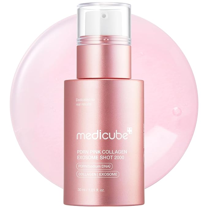 medicube PDRN Pink Collagen Exosome Shot Serum 2,000 PPM | Liquid Skin Booster | Exosome, Salmon DNA PDRN, Spicules | Uneven Skin Tone, Pore Care, Skin Texture | Korean Skin Care 1.01 fl.oz-GlimoraGlow
