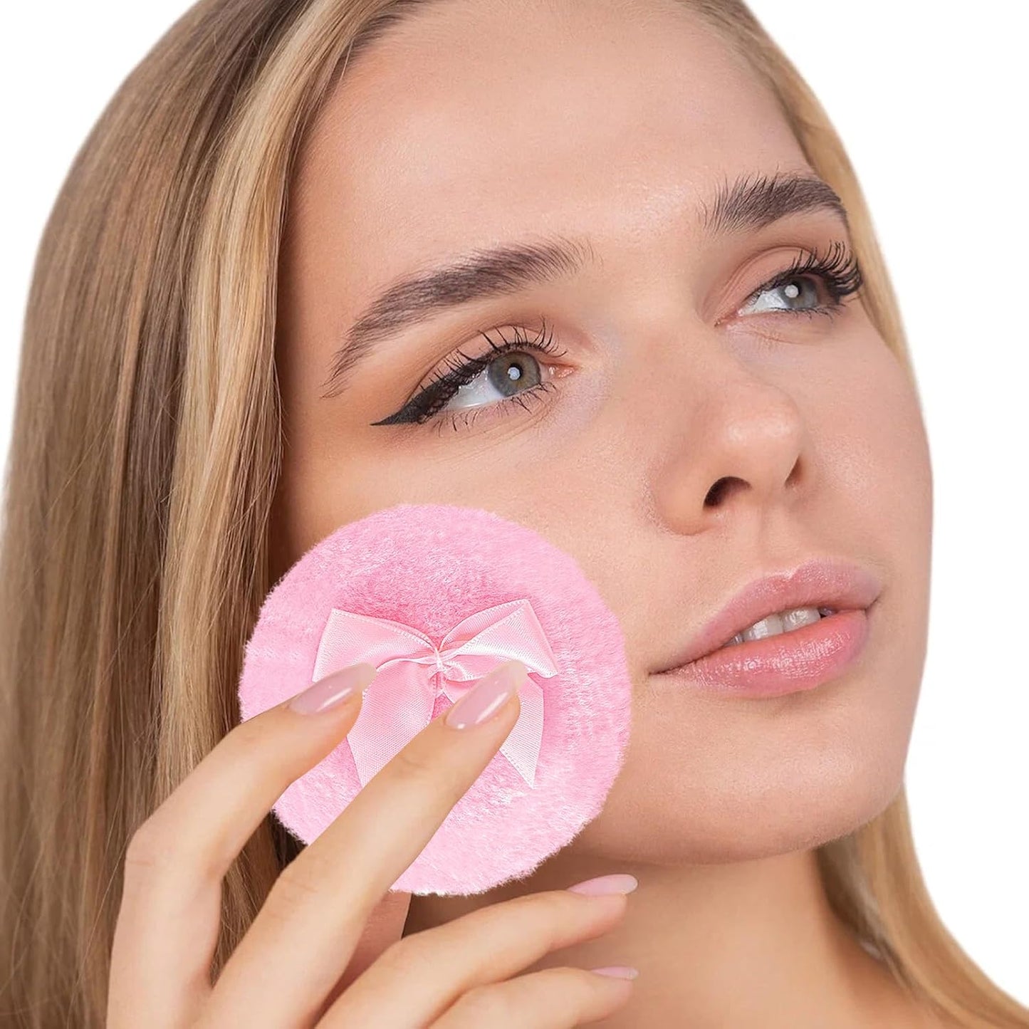 Large Body Powder Puffs and Containers, Crystal Clear Powder Container with Soft Power Puffs, Reusable Dusting Powder Case with Washable Velvet Face Body Glitter Puffs Wet and Dry Makeup-GlimoraGlow