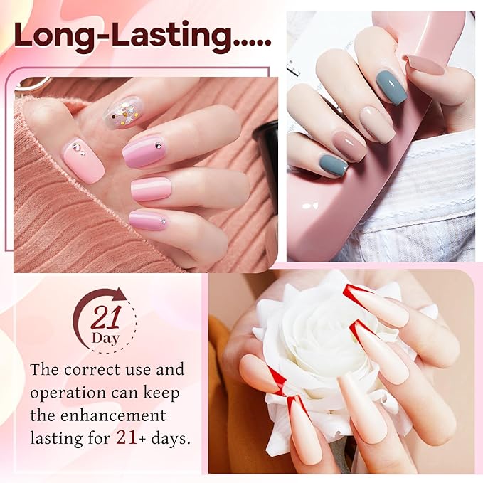 JODSONE 100 Bottles of Gel Nail Polish Kit with U V Led Light 95 Multiple Glossy Glitter Colors Mint Green Light Pink Nail Gel Base Coat Glossy and Matte Top Coat Gel Polish Kit-GlimoraGlow