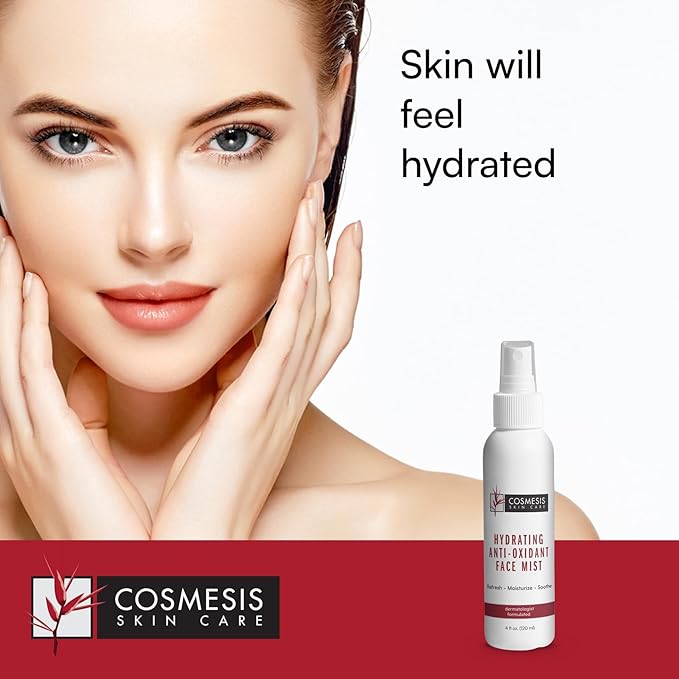 Cosmesis Hydrating Anti-Oxidant Face Mist - Refresh, Moisturize & Soothe Dry Skin, Tea Blend & Vitamins A/D - 4 fl oz-GlimoraGlow