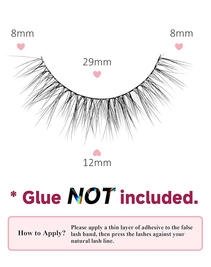 Lashes Wispy False Eyelashes Mink Lashes Natural Lashes Fake Lashes Strip Lashes Cat Eye Lashes Natural Eyelashes UP9-GlimoraGlow