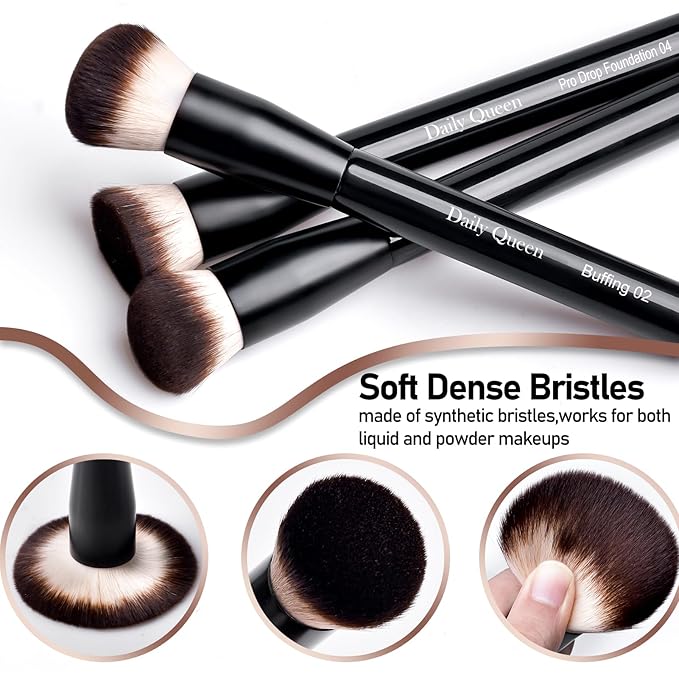 25 pcs Makeup Brush Set Holder Black Professional Kabuki Powder Concealers Eye shadows Blush Eyeliner Eyebrow Contour Eye blending Brushes (25pcs brush with box)-GlimoraGlow