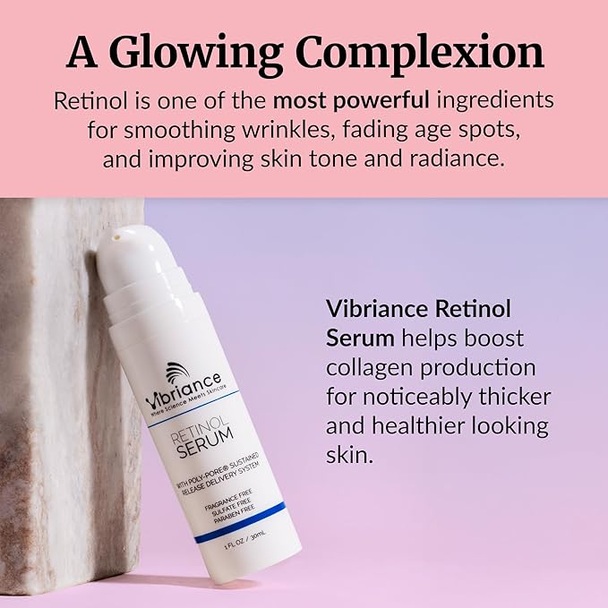 Vibriance Retinol Serum for Face - Reduces Appearance of Deep Wrinkles and Large Pores, Enhances Tone, Improves Complexion - Sensitive, Mature Skin Night Cream - 1 fl oz-GlimoraGlow