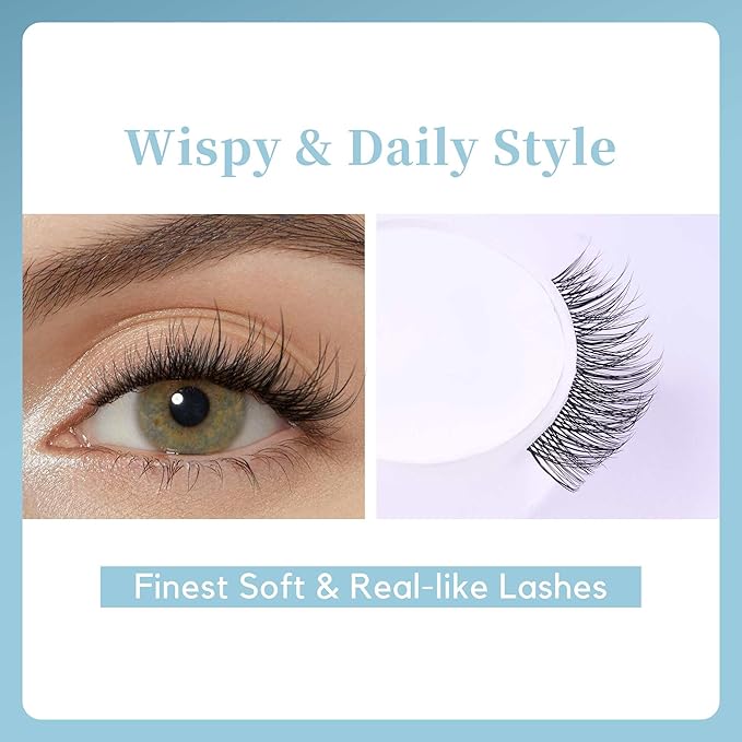 GAQQI Lash Clusters Wispy & Natural Eyelash Clusters Clear Band, 10-14mm Cluster Lashes 120PCS, Cluster Eyelash Extensions C Curl, Cluster Lashes Ultra-thin & Soft Invisivle Band (FEATHER)-GlimoraGlow
