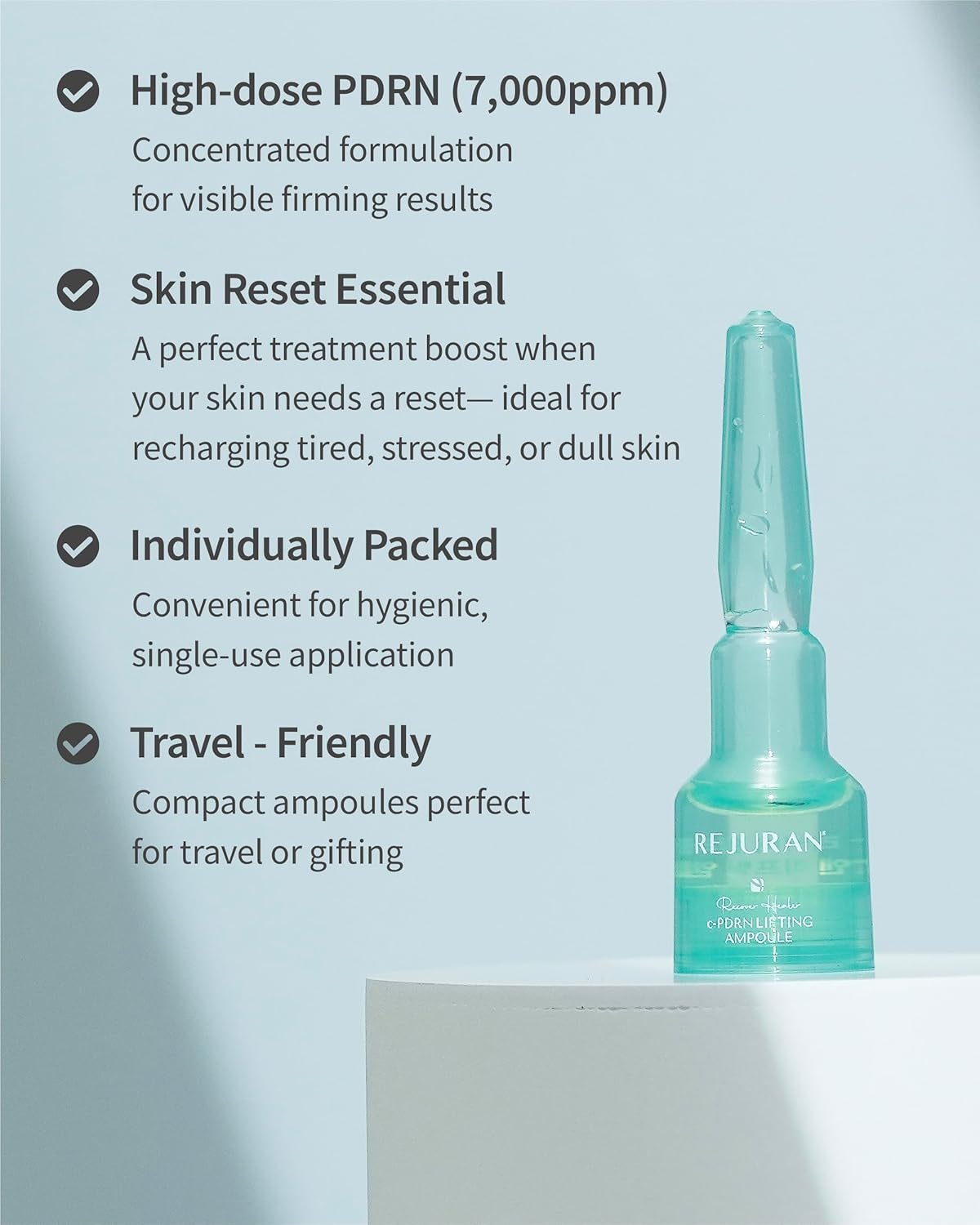 REJURAN® Recover c-PDRN® Lifting Ampoule - High Does Original Salmon DNA PDRN Serum DNA for Rejuvenation, Hydration, Skin Soothing, and Intensive Anti-Aging Korean Skincare. (2ml x 14 Vials)-GlimoraGlow