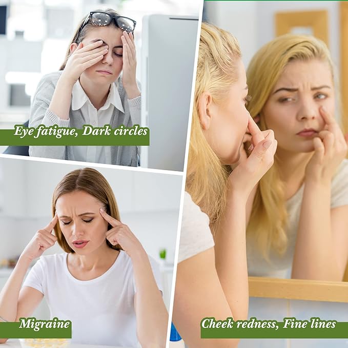 Jade Facial Mask, Jade Sleep Natural Stone Mask, Green Facial Cooling Mask, Jade Eye Mask Beauty Skincare Massage Tools for Alleviate Puffiness Face Massage Puffy Eyes Dark Circles-GlimoraGlow