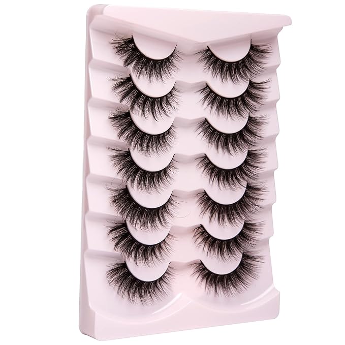Onlyall Lashes Mink False Eyelashes Natural Wispy Lashes Soft Faux Mink Lashes Fluffy False Lashes 16MM A04-GlimoraGlow