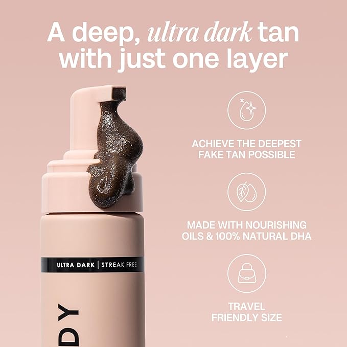 Bali Body Ultra Dark Self Tanner Mousse | Premium Sunless, Tanning Foam | Natural Green-Based Self Tan | Instant Bronze Fake Tan for All Skin Types, Vegan & Cruelty Free (100ml/3.4 fl oz)-GlimoraGlow