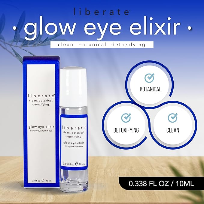 Glow Eye Elixir - .338 Oz Eye Serum with Roller Ball Applicator - Under Eye Serum for Dark Circles and Puffiness - Hydrating Eye Cream for Men and Women to Smooth Fine Lines and Wrinkles-GlimoraGlow