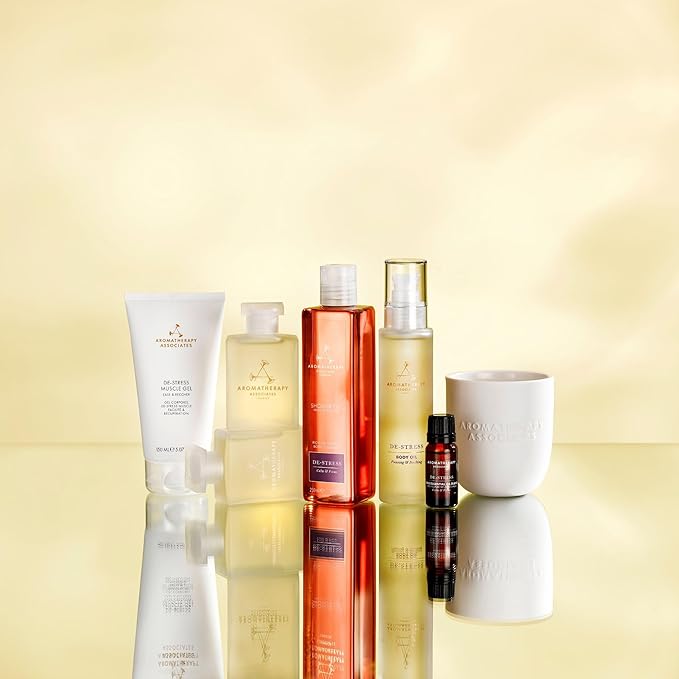 Aromatherapy Associates De-Stress Body Oil Made with Ginger and Rosemary Essential Oils and Arnica Flower Extract (3.4 fl oz)-GlimoraGlow