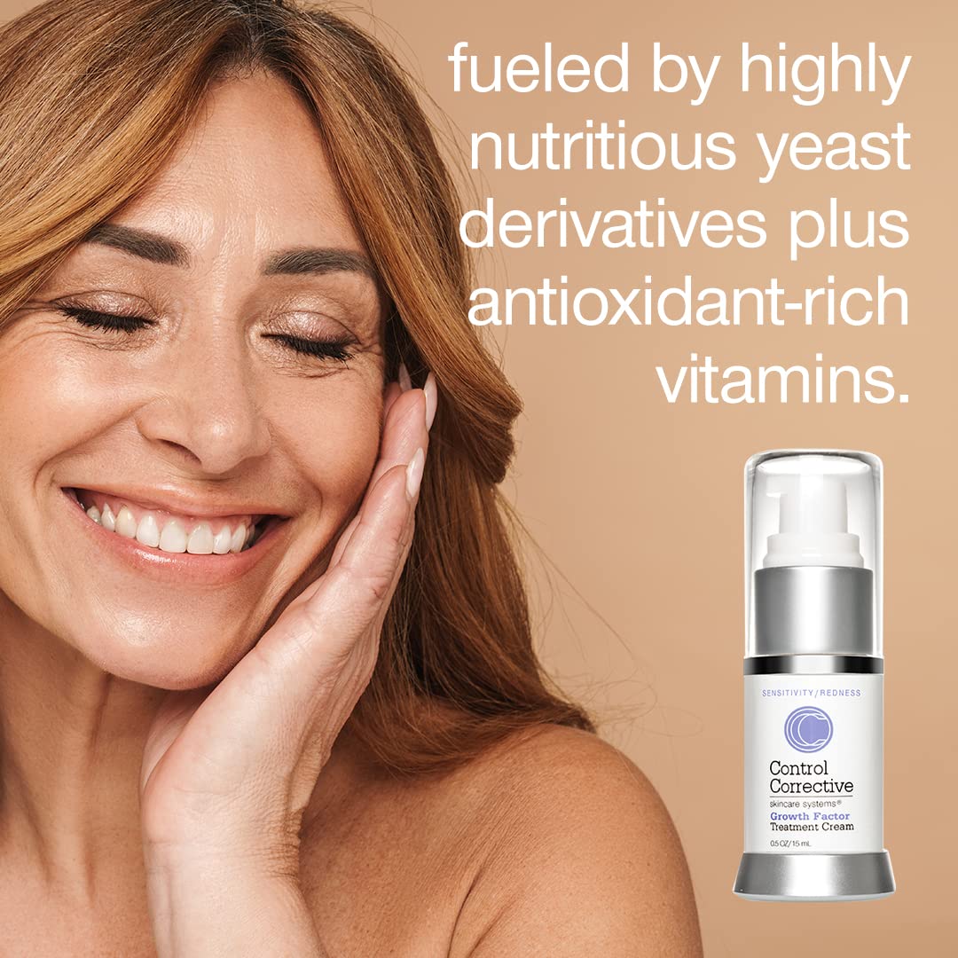 CONTROL CORRECTIVE Growth Factor Treatment Cream, 0.5 Oz - An Elegant Facial Cream For Calming Down Skin After Peels, Microdermabrasion Or Retinol Usage, Diminishes Visible Scars, Soothes Irritation-GlimoraGlow
