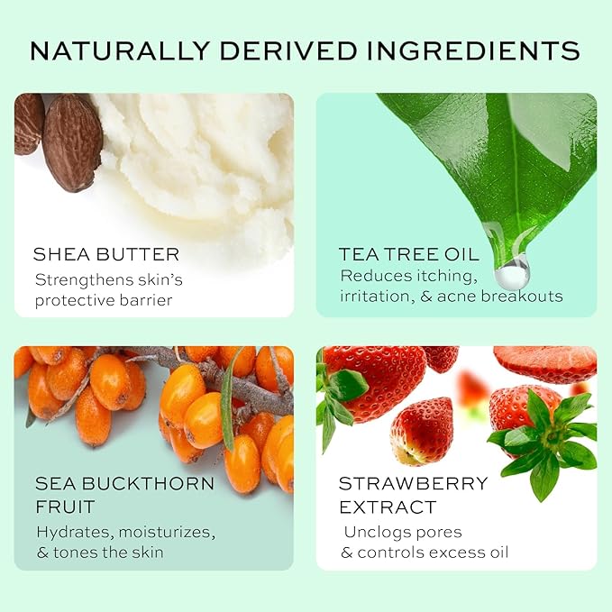 Face Moisturizer with Hyaluronic Acid Face Cream for Kids - Facial Cream & Gentle Moisturizer with Strawberry Extract & Vitamin E - Daily Facial Cream Moisturizer for Dry & Sensitive Skin 50ml-GlimoraGlow