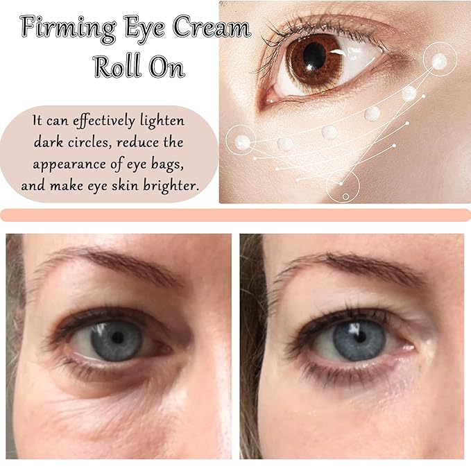 Caffeine Eye Cream Eye Serum, Under Eye Roller Cream for Dark Circles and Puffiness, 0.51 Fl Oz-GlimoraGlow