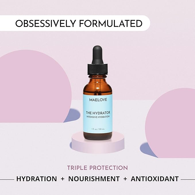 MAELOVE Hydrator Hyaluronic Acid B5 Serum with Resveratrol for Instantly Dewy Glow, Fills Fine Lines, Lightweight and Non Greasy, 1.0 fl oz-GlimoraGlow