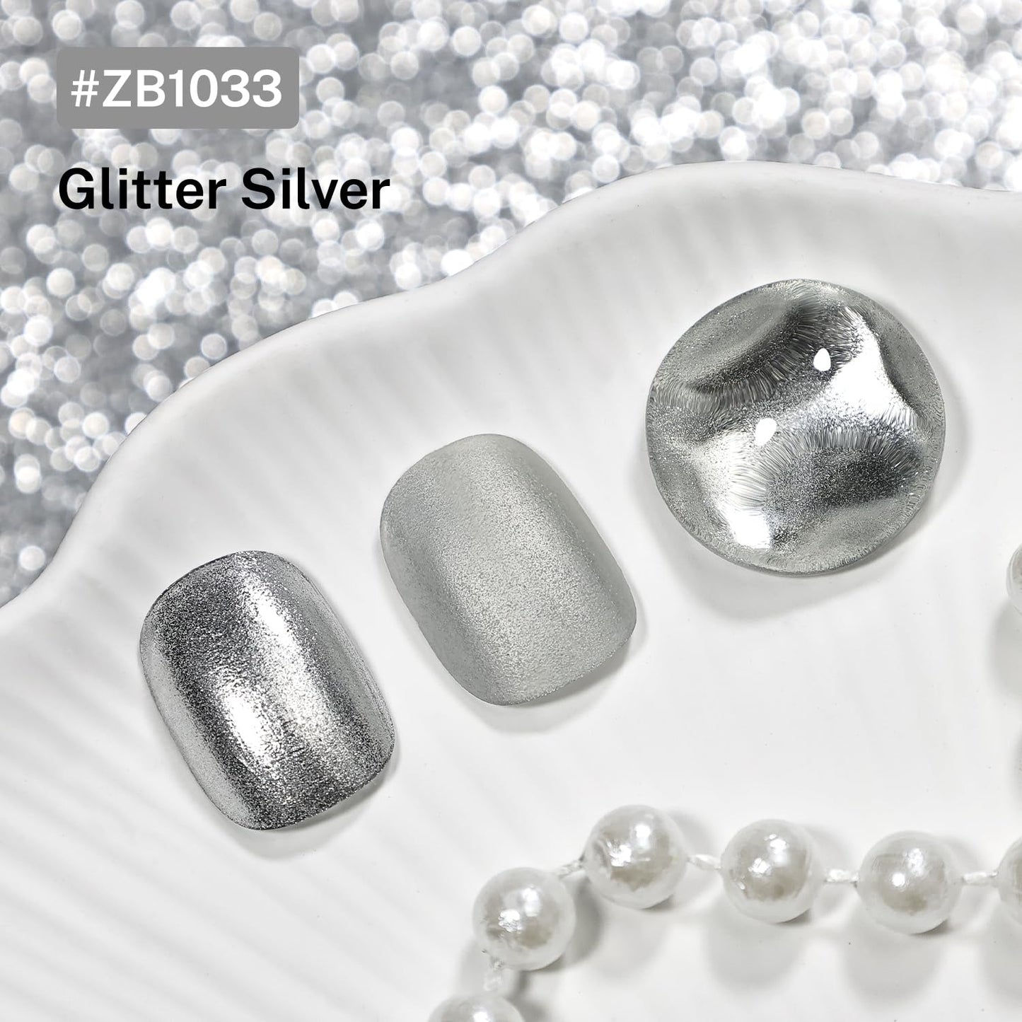 16.5ml Glitter Silver Nail Polish Large Volume Quick Dry Nail Polish, Long Lasting Shine, Fingernail Toenail Nail Art DIY Home Travel Nail Art Gift-GlimoraGlow