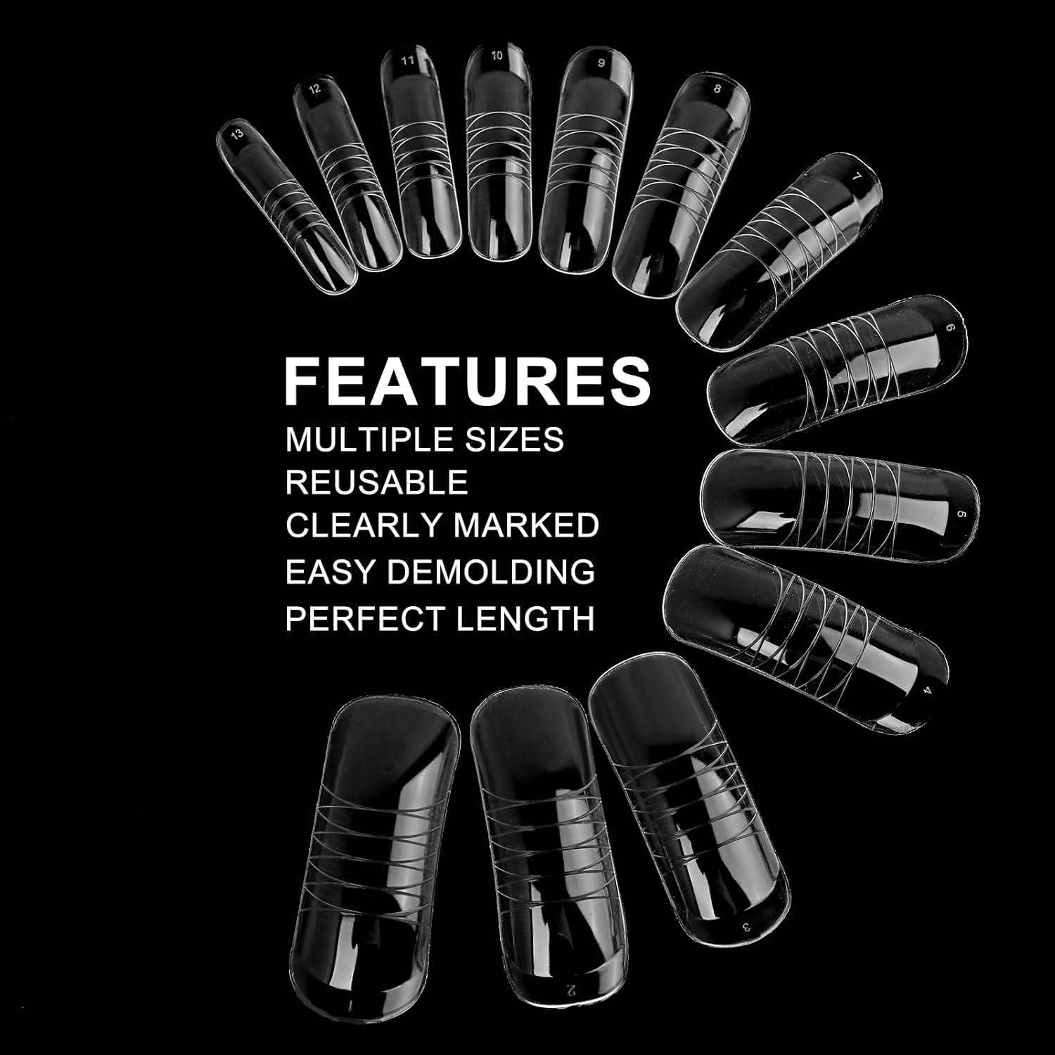 140Pcs Dual Nail Forms,Upturned Extension Poly nail gel Nail Forms Full Cover Reusable Nail Molds 14 Sizes for Nail Art Design Salon&DIY-GlimoraGlow