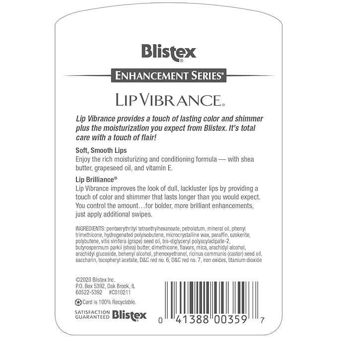 2 Pk Blistex Lip Vibrance Lip Protectant, ( Build-in Mirror)-GlimoraGlow