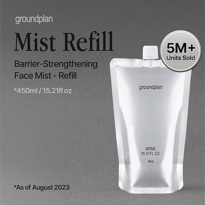 Silver Bottle, Refill - Facial Barrier Mist with 80% Witch Hazel Water, Cica for Skin Barrier Repair, Recovery Mist for Sensitive Skin, Dewy Hydration, Korean Skin Care (15.22 fl oz)-GlimoraGlow