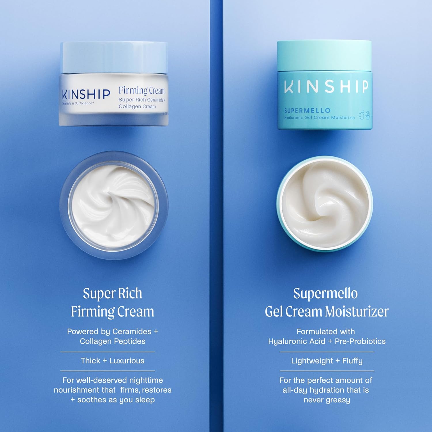 Kinship Super Rich Collagen + Ceramide Firming Cream | Anti Aging, Hydrating Face Moisturizer for Sensitive Skin | Wrinkle Cream - Smooth Fine Lines | Synthetic Fragrance-Free | Derm Approved, (1.7oz)-GlimoraGlow