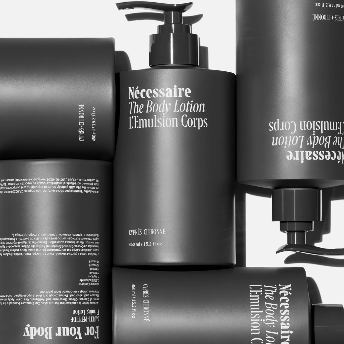 Nécessaire The Body Lotion Cyprès-Citronné – Multi-Peptide Body Moisturizer for Women + Men – Non-Comedogenic Body Lotion with Niacinamide – 450ml/15.2 fl oz-GlimoraGlow