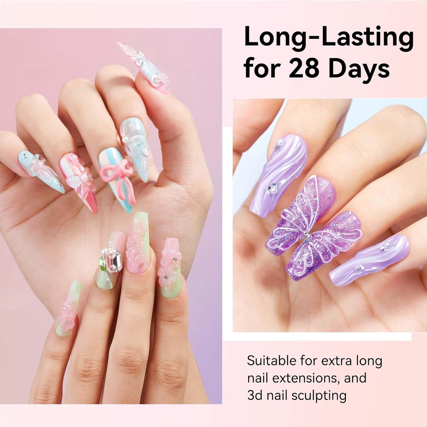 18g Solid Builder Gel for Nails 15g 3D Nail Sculpting Gel for Nail Art, Clear Non-Stick Hand For Modeling, Sculpture, Nails Extension UV/Led Manicure DIY At Hom-GlimoraGlow