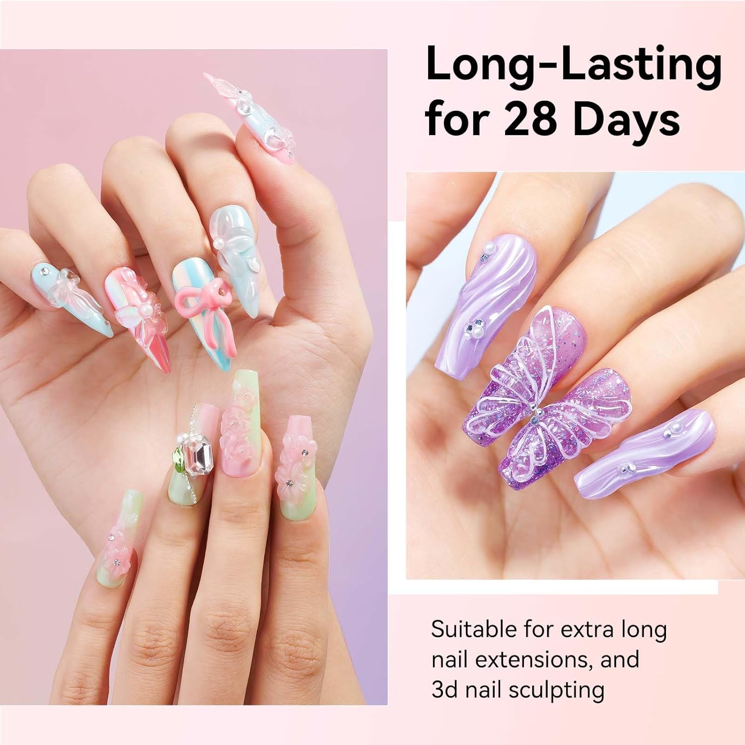 18g Solid Builder Gel for Nails 15g 3D Nail Sculpting Gel for Nail Art, Clear Non-Stick Hand For Modeling, Sculpture, Nails Extension UV/Led Manicure DIY At Hom-GlimoraGlow