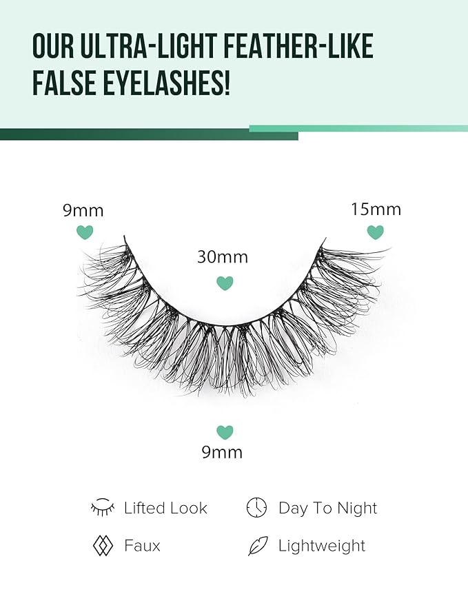 Short Eyelashes Natural Look Wispy Mink Lashes Thick False Eyelashes Small Eye Lashes Pack Fluffy Strip Lashes 7 Pairs-GlimoraGlow