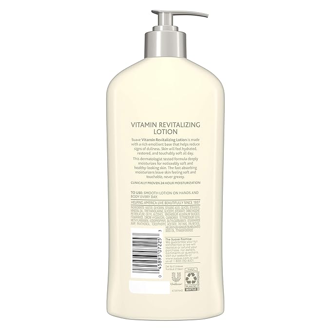 Suave Skin Solutions Body Lotion Revitalizing with Vitamin E, 18 Fl Oz (Pack of 6)-GlimoraGlow