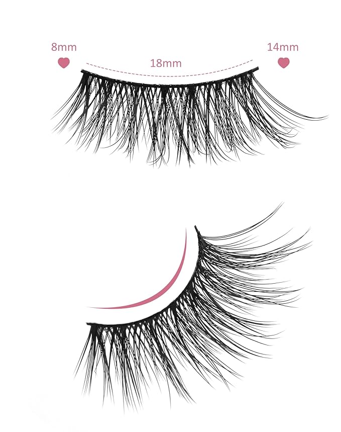 Onlyall Half Eyelashes Corner Lashes Natural Lashes Half Lashes Wispy End Lashes Corner Eyelashes 3/4 Lashes 7 Pairs C19-GlimoraGlow